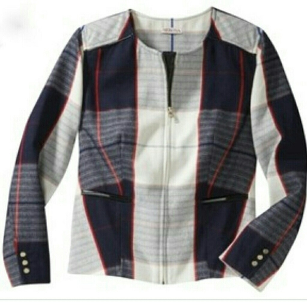 🗻NWOT Merona Plaid Jacket w/Brass Button Detail🗻